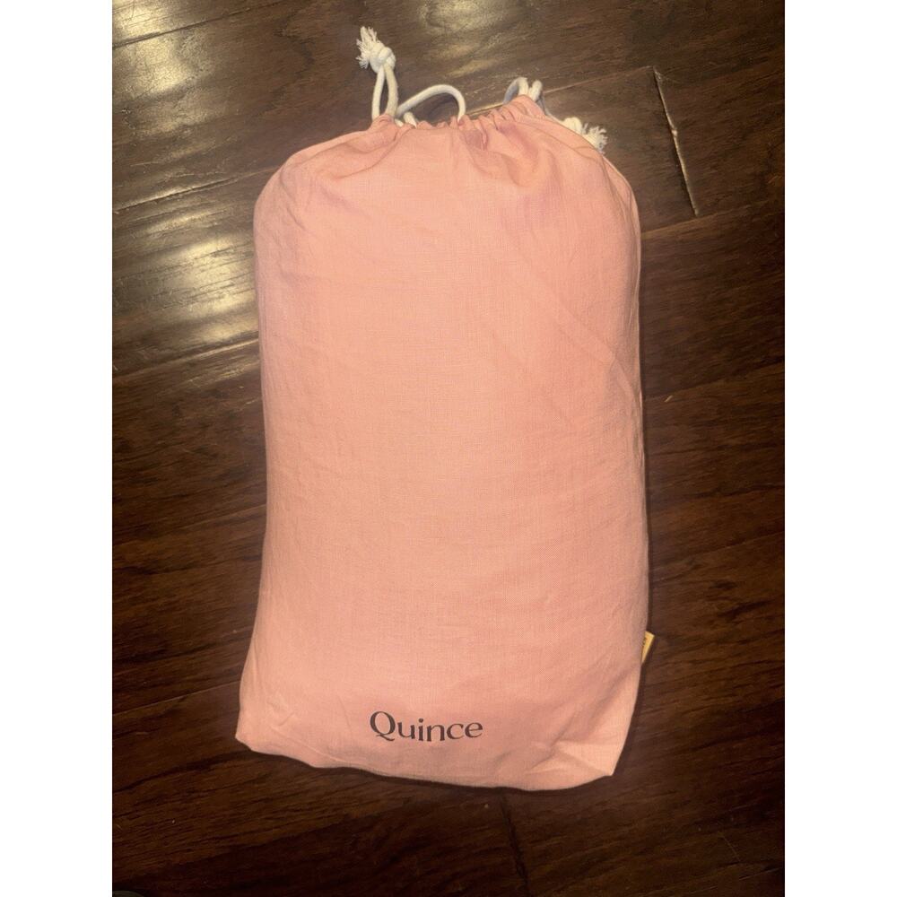 Quince European Linen Duvet Cover Full/Queen Rose Pink Button Closure New In Bag - Picture 7 of 8